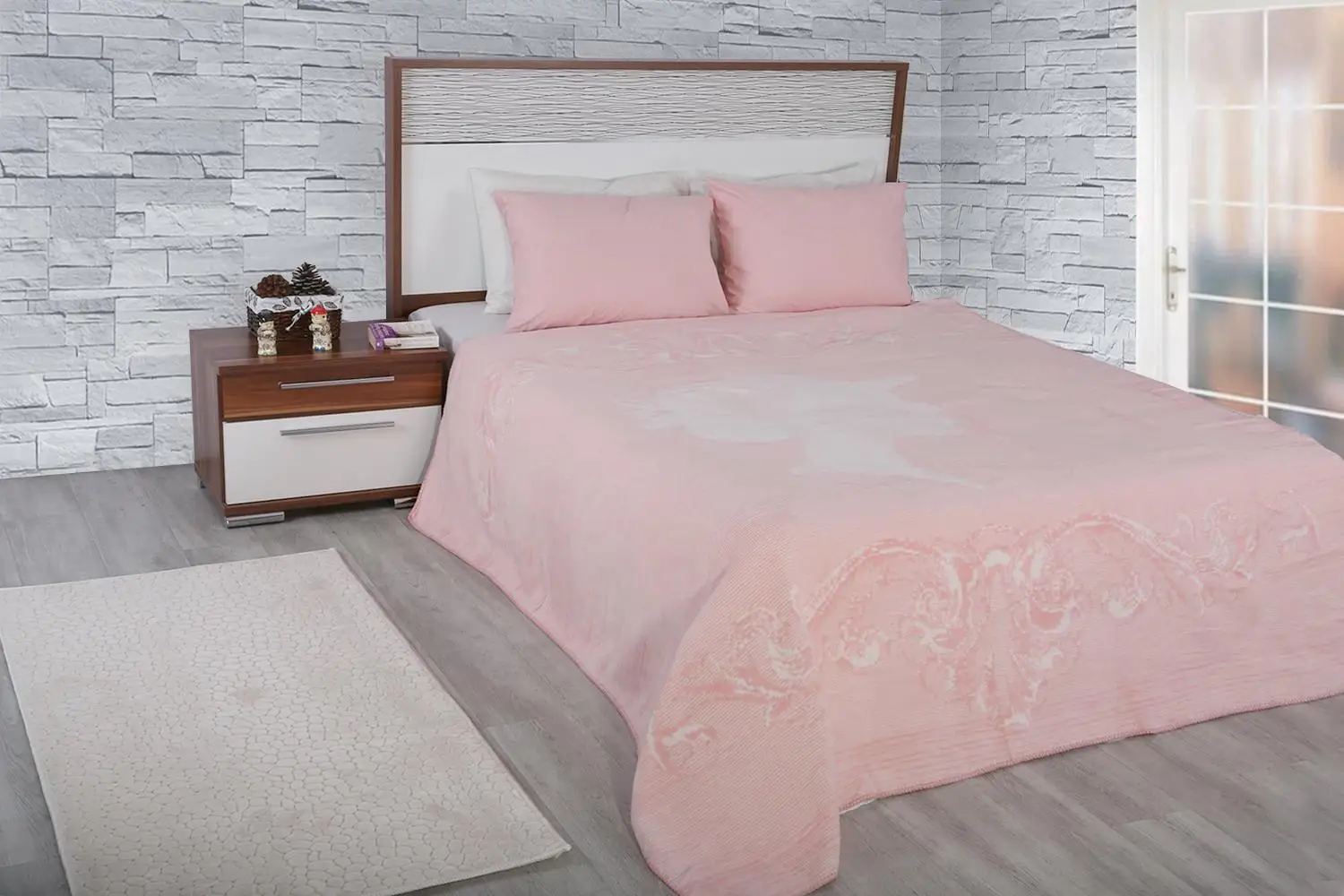 Antdecor двойное Хлопковое одеяло Belinda розовый
