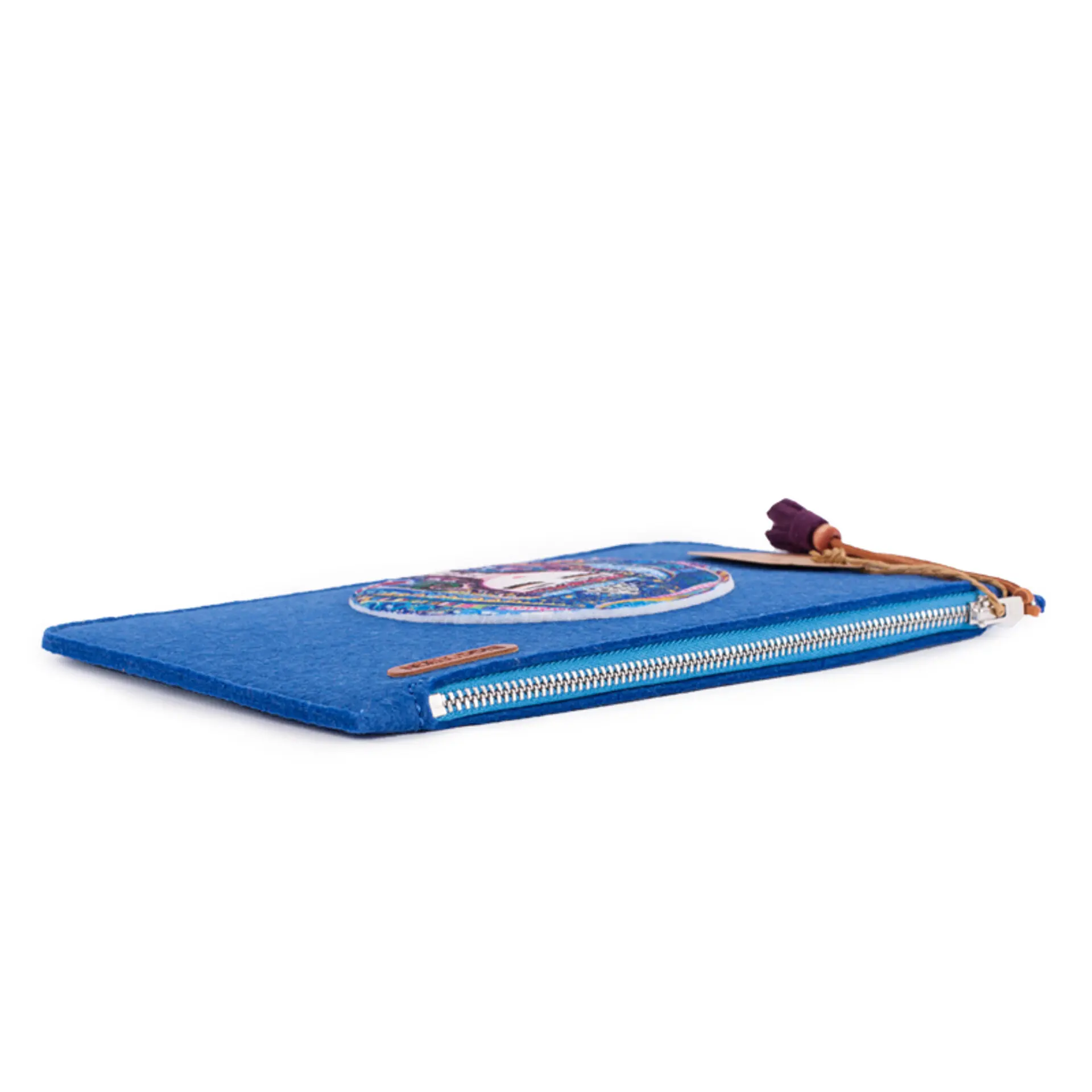 BiggDesign "Blue Water" Zippered Felt Bag