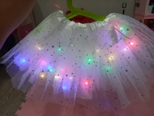 LED brillante luz niños niñas faldas Tutu de princesa niños boda fiesta de baile minifalda traje cosplay led ropa