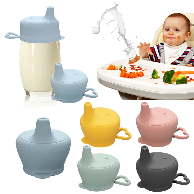 

Portable Drinkware Cup Cover Fashion Baby Drinkware Sippy Cups Spill-proof Cap Nozzle Soft Water Bottle Mouth cover