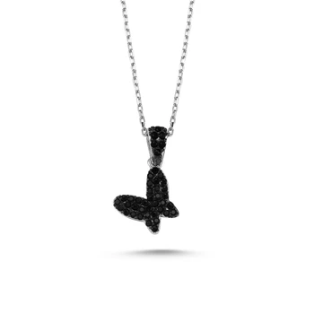 

KUTAYDAN Zircon Cubic Zirconia Butterfly Pendant 925 Sterling Silver