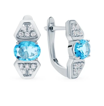 

Silver earrings with crystals and cubic zirconia sunlight sample 925