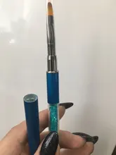 Pluma de pincel para arte de uñas, Diamante de imitación, mango de Metal acrílico, polvo de tallado, Gel líquido para salón de belleza, pinceles con tapa