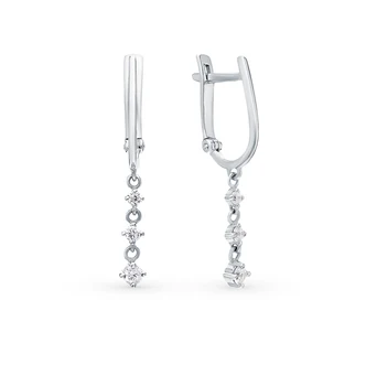 

Silver earrings with cubic zirconia sunlight sample 925