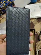 Billeteras de piel auténtica de oveja suave para hombre, carteras de lujo hechas a mano, de punto, Series de 3 tamaños, plegables, 2021