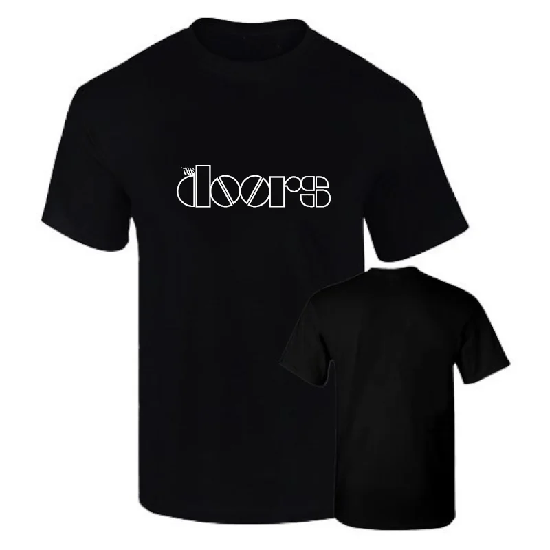 Maglietta Nera Premium The Doors Rock Jim Morrison Ray Manzarek Strange Days Print White Premium Cotton 190Grs Unisex