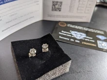 OEVAS Real 0,5-1 quilate D Color esmeralda, pendientes para las mujeres de calidad superior 100% de Plata de Ley 925 Plata brillante joyería de la boda