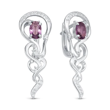 

Silver earrings with jewelry glass and glass