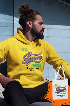 

Angemiel Wear Super Power Yellow Men 'S Hooded Sweatshirt Bags Kombin