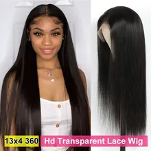 13x4 Glueless Straight Lace Front Wig Hd Transparent 360 lace frontal Wig 13x6x2 Bone Straight Human Hair Wigs For Women T Remy