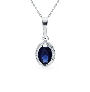 

Silver Pendant with sapphire and cubic zirconia sunlight sample 925
