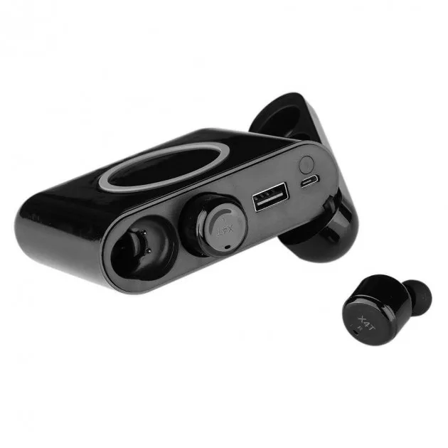 Wireless Bluetooth headphones TWS X4T with charging case and power bank 5200 mAh(Black