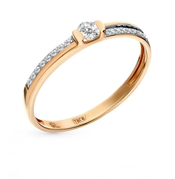 

Gold ring with diamonds sunlight sample 585
