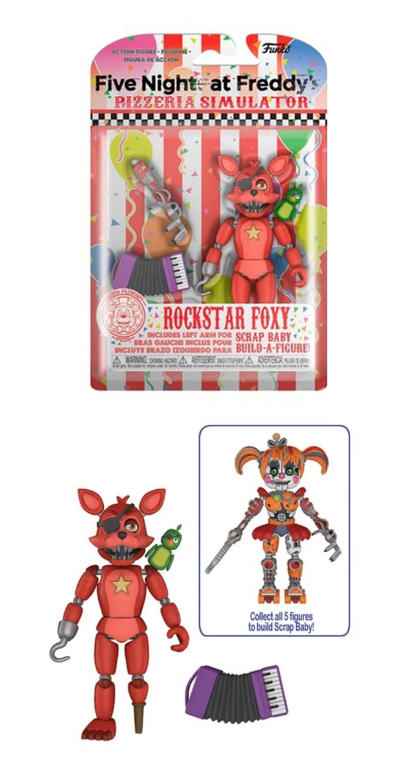 Подвижная фигурка ФНАФ Рокстар Фокси Пять ночей с Фредди Funko Pizzeria Simulator Rockstar Foxy FNAF Five Nights at Freddy’s