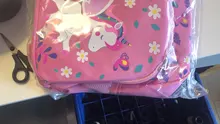 Bolso escolar de unicornio para niñas, mochila de doble hombro
