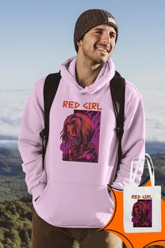 

Angemiel Wear Red Girl Pink Male Hooded Sweatshirt Bags Kombin