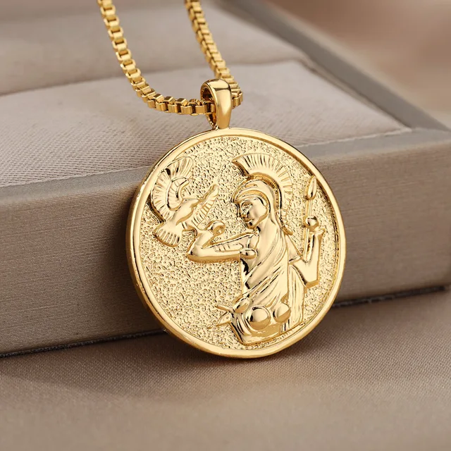 Vintage Zodiac Necklace For Women Gold Stainless Steel Constellation Aquarius Pisces Leo Chain Choker Necklace Goth Jewelry Gift Athena