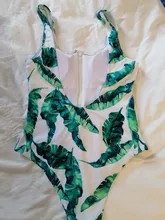One-Piece Swimsuit Monokini Beachwear Push-Up Summer Print Zipper Sexy New XL Women