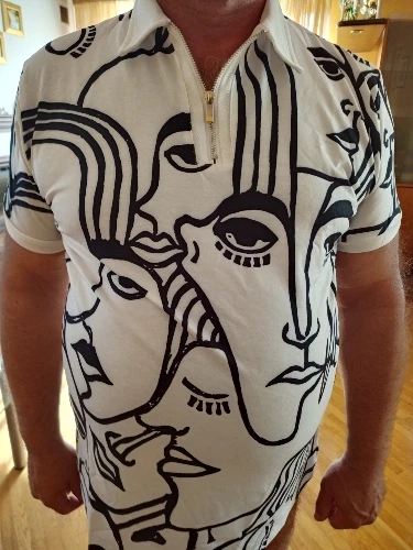 Abstract Face Art Polo Shirt with unique design1