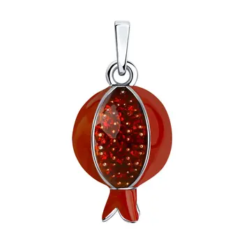 

Sokolov silver pendant with enamel, fashion jewelry, 925, women's male, pendants for neck women