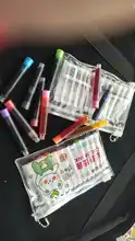 12 unids/set colorido bolsa de tinta pluma fuente cartuchos de tinta recargas 3,4mm azul negro recambios Escuela de dibujo de suministros de oficina