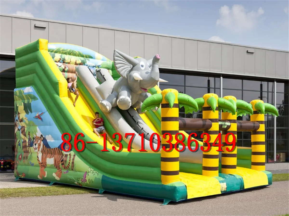 

Commercial customized inflatable cartoon elephant slide
