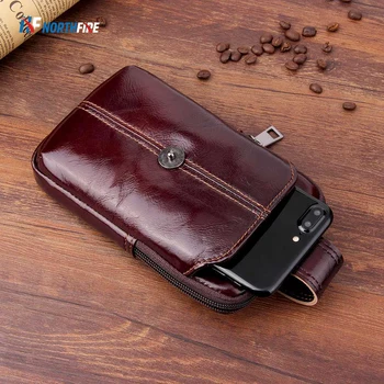 

Real Genuine Leather Wallet Case For iPhone 11 Pro First Layer Waist Phone Bag Pouch For iPhone 7 11 Pro X XR 6/6S/7/8 Plus 6.3"