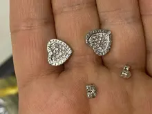 JoiasHome corazón aretes en forma para las mujeres joyería de plata 925 de moda mujer Color oro rosa pendientes de boda regalo