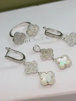 

925 sterling silver set with Clover Italian without chain