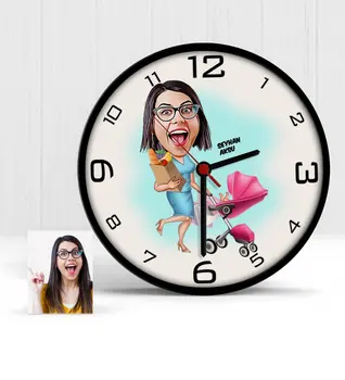 

Personalized Housewife Cartoon Wooden Wall Clock-1