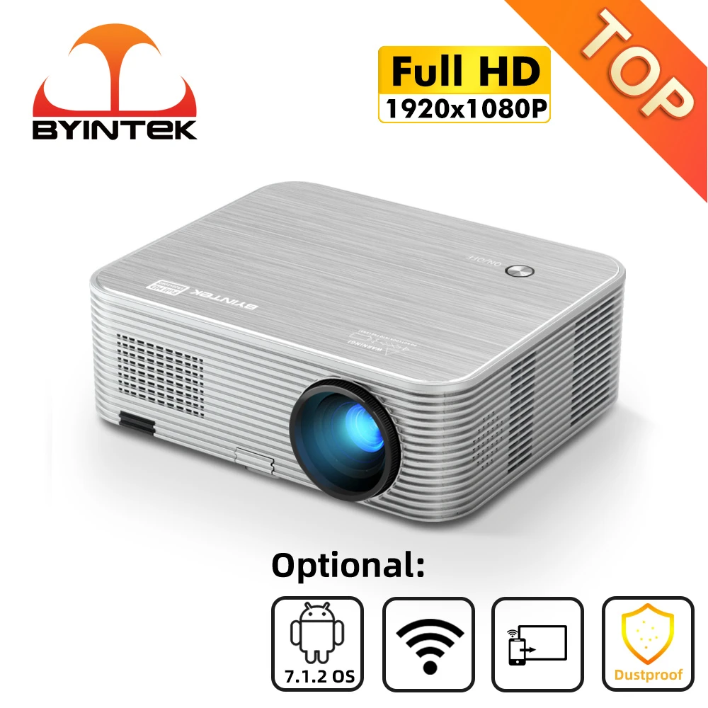 BYINTEK K15 1920*1080P Smart Android Full HD 4K 300inch Wifi lAsEr 3D LED Video Projector for Smartphone