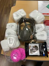 Respirador de cara completa antiniebla, mascarillas de Gas para pulverización de pintura industrial con filtros, protección de seguridad para trabajo de formaldehído, 6800