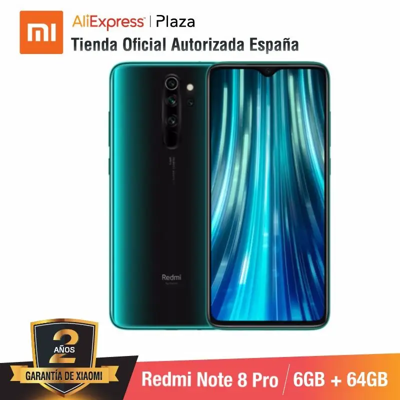  Redmi Note 8 Pro (64GB ROM con 6GB RAM Cámara de 64 MP Android Nuevo Móvil) [Teléfono Móvil Versión
