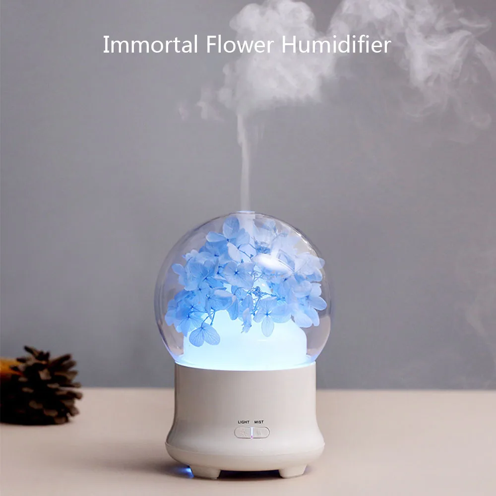 

Immortal Flower Aroma Essential Oil Diffuser Mist Maker Ultrasonic Aromatherapy Humidifier with Colorful LED Light for Room Home