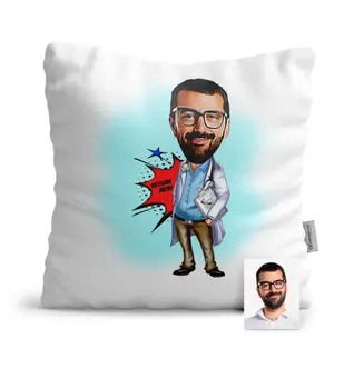 

Personalized Mr Başhekim Cartoon Satin Pillow-1