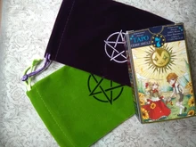 Bolsa de almacenamiento de Tarot, juego de mesa de cartas, bordado, bolsa con cordones, pentagrama, terciopelo, 1 ud.