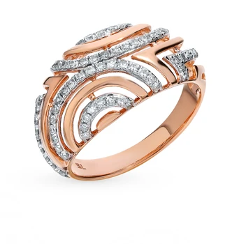 

Gold ring with diamonds sunlight sample 585