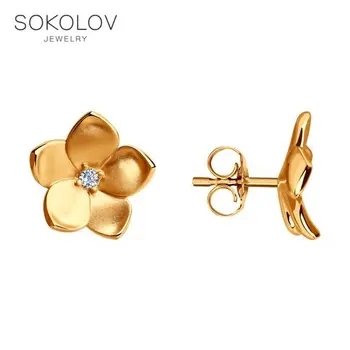 

Drop Earrings with stones SOKOLOV made of gilded silver with cubic zirkonia fashion jewelry 925 women's/men's, male/female, women's male, long earrings