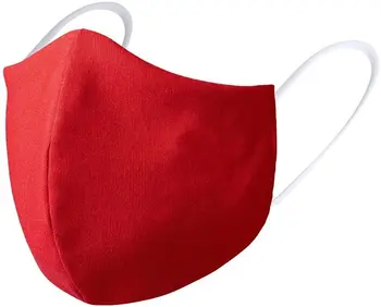 

Pack 4 PCs face masks cloth washable Reusable 2 layers double adjust elastic. (Red)