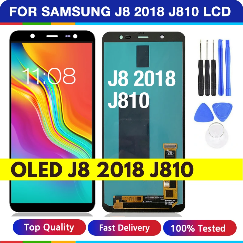 Super AMOLED LCD для Samsung Galaxy J8 2018 J810 J810F J810Y дисплей сенсорный экран дигитайзер Замена