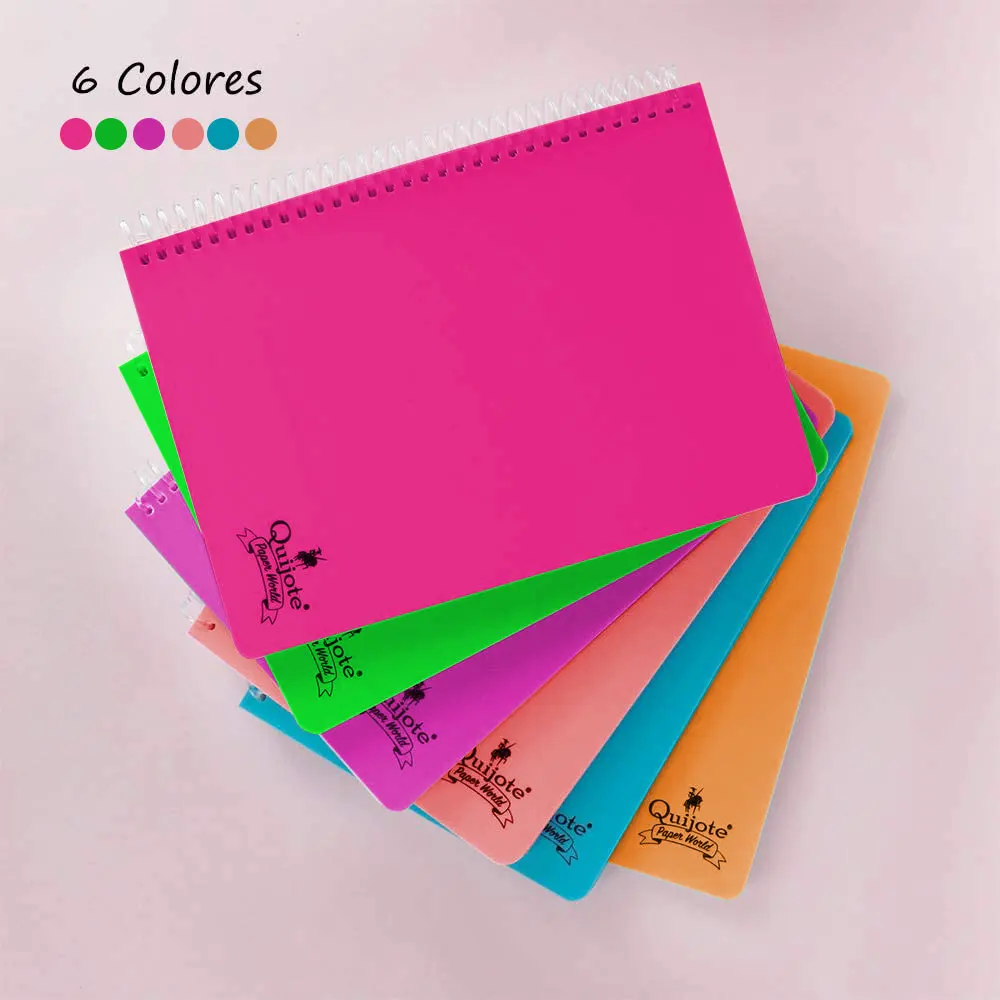 Quixote Paper World Pack 6 Notebook spirals, with grid, 4x4mm, plastic cap, 80 Leaves, 90g, A5 & A4 school Use Quixote Paper World Pack 6 Notebook spirals, with grid, 4x4mm, plastic cap, 80 Leaves, 90g, A5 & A4 school Use