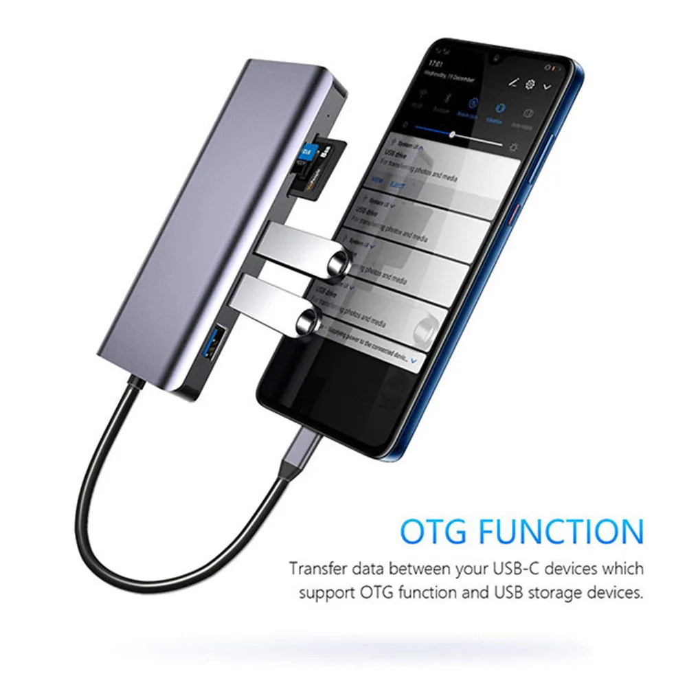 IREALTHINK концентратор usb type c 7 в 1 usb c адаптер Аксессуары для мобильных телефонов usb-хаб до 1000 Мбит/с RJ45 адаптер Macbook Pro/Air type c