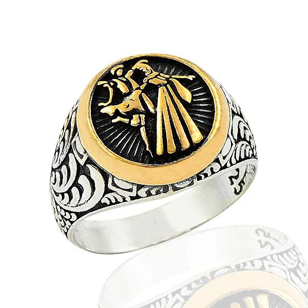 

925 Silver Circasian Man and Woman Printed Traditional Ring