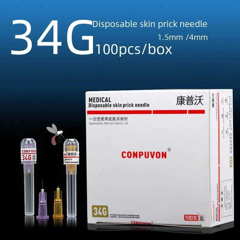 

2023 Nano Skin Injection Needle 31g 4mm 34g 1.5/4mm Sterile Packaging Facial Gel Injection