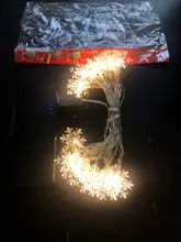 Adornos navideños para el hogar, guirnalda colgante con luz LED de copo de nieve para decoración de árbol de Navidad, regalo de Navidad, Año Nuevo, 2020