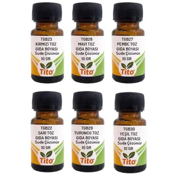

Powder Food Renklendiricisi Basic Colors Set Water Soluble 6 Piece