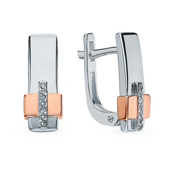 

Silver earrings with diamonds sunlight sample 925