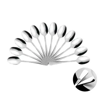 

Kitchen cutlery Mr. Spoon 12 Spoon Cafe stainless steel Minimal collection 12,5x2,6cm Spoon for dessert iogurt