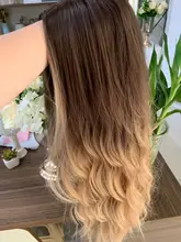GEMMA-pelucas de cabello largo ondulado para mujeres negras, pelo sintético de parte media, para fiesta diaria, Cosplay, resistente al calor