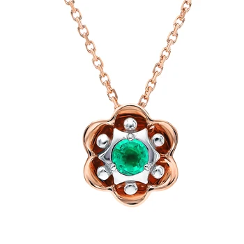 

Gold necklace with emeralds sunlight sample 585